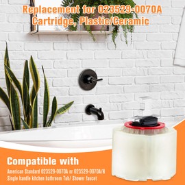 Enhon Replacement for 023529-0070A Cartridge, Compatible with American Standard Single Handle Kitchen Bathroom Tub/Shower, 47 MM, Volume and Temperature Control Pressure Balance Valve Cartridge