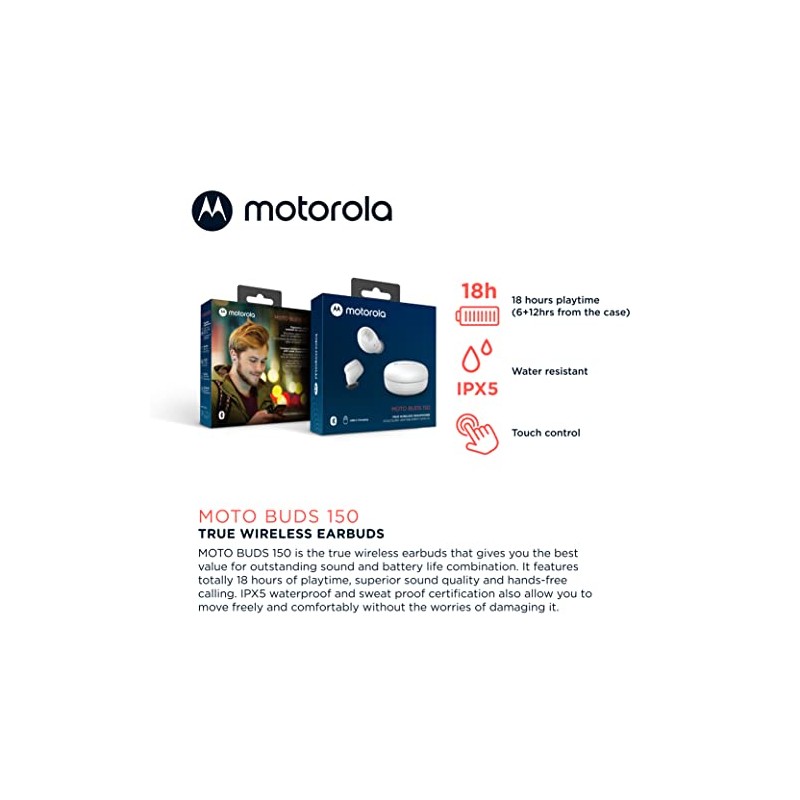 Motorola Audífonos Moto Buds 150 Inalámbricos Bluetooth con Micrófono Nueva