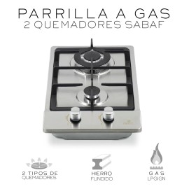 Nube Parrilla De Acero Inoxidable 2 Quemadores Color Plata Nube