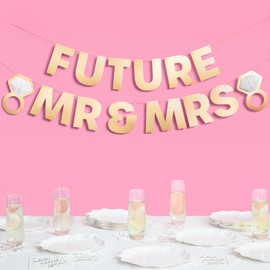 xo, Fetti Future Mr & Mrs 3D Pop Up Banner - 5 ft | Engagement Ring Decoration, Proposal Party Decor, Bachelorette Backdrop, Bride To Be Photobooth, Bridal Shower Supplies