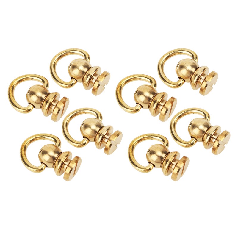 12 Sets D Ring Stud Screw Gold Brass Metal Plating