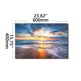 Tempered Glass Backsplash For Kitchen Behind Stove,Sea Beach Stove Backsplash Top Cover,Easy to Clean Glass Splashback, Sink Cover Splash Guard,Home Kitchen Wall Decor (30"x14"(76.2x35.56cm))