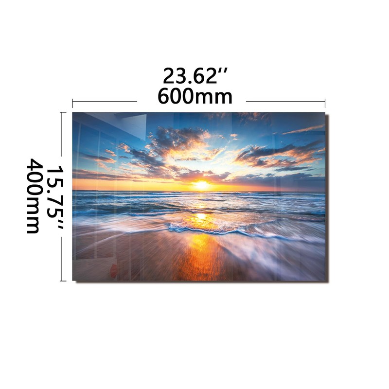 Tempered Glass Backsplash For Kitchen Behind Stove,Sea Beach Stove Backsplash