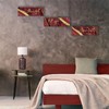 ONIZHITY 3Pcs Red and Gold Bathroom Decor Red Gold Wall