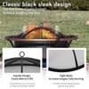 Fire Pit Spark Screen, Outdoor 27 Inch Round Fire Pit