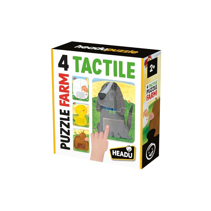 HEADU - 4 Tactile Puzzle Farm, Tocca e ricomponi!, Puzzle