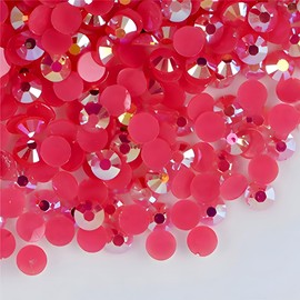 Flatback Rhinestones Round Gems for Nails Art and Crafts 620Pcs SS30 6mm AB Crystals Glitter Stone DIY Bags Clothes Shoes (Dark Rose Red AB)