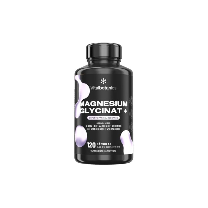 Glicinato Magnesio 120 Capsulas 500mg Meses Vitalbotanics Multivitaminico Colágeno Suplementos