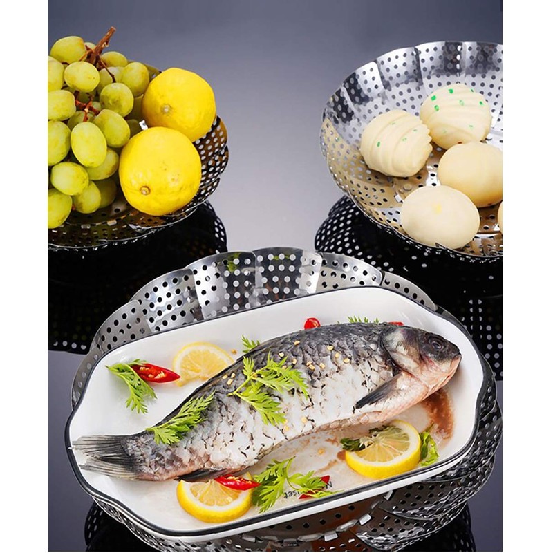 Vegetable Steamer Basket, Stainless Steel Folding Steamer Basket Insert for