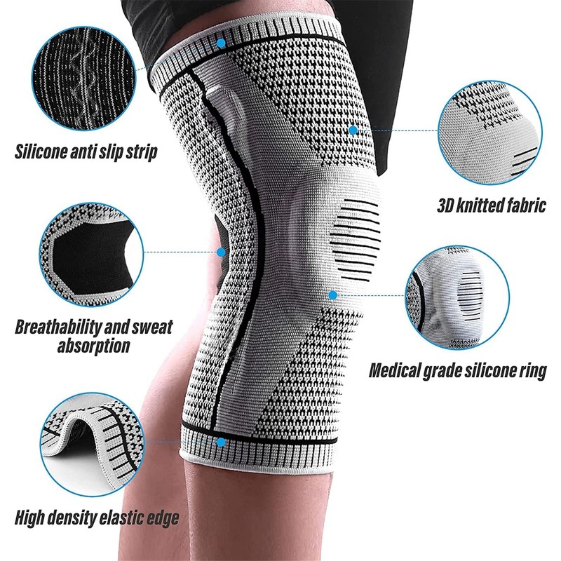 2PCS Ultra Elite Knee Brace, Compression Sleeve with Side Stabilizers