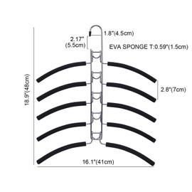 Nature Smile (4 Pack 5 in 1 Anti Slip Metal Sweater Coat Hangers,Multi Layers Wardrobe Clothes Rack,Heavy Duty Metal Space Saver Blouse Hanger Closet Storage Organizer