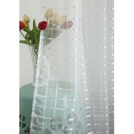 RT Designers Collection Wanda Box Voie Grommet Window Panel, 54" x 90", White