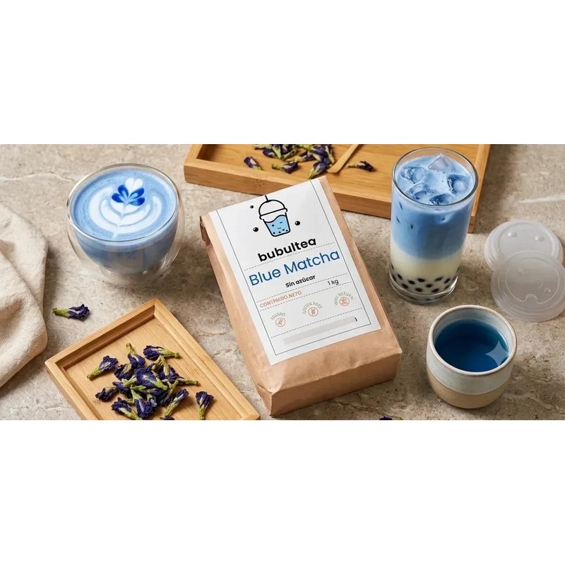 Blue Matcha Latte Con Matcha Orgánico Y Sin Azúcar 500g