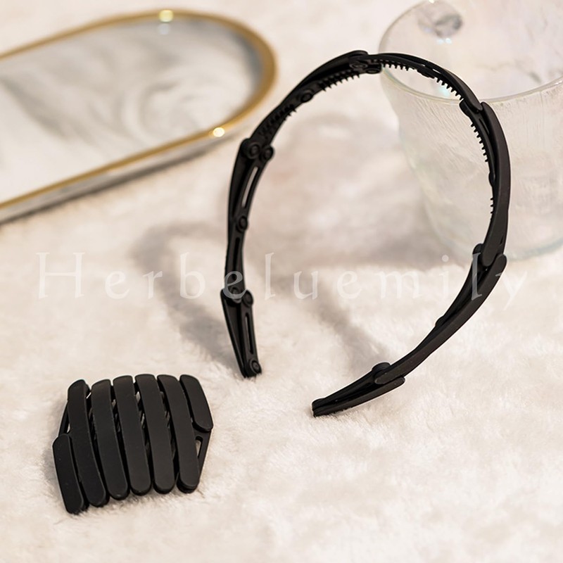 Herbeluemily Headband Folding Hair Band, Bangs Clip, Hair Ornament, Compact,