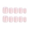 24Pcs Press On Nails Short Square Fake Nails Pink White