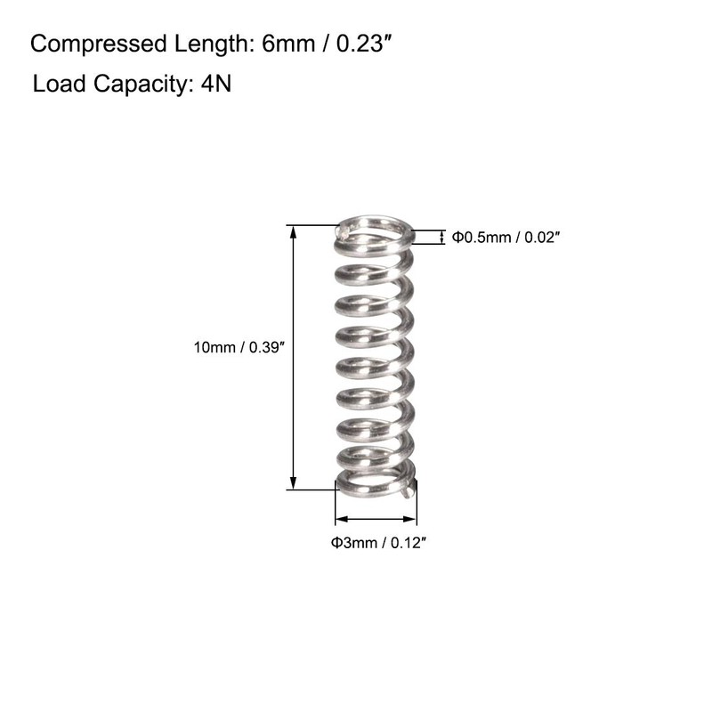sourcing map Pack of 20 Compression Spring 304 Stainless Steel