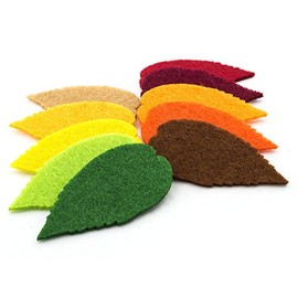 Summer-Ray 100pcs felt leaves laser cutout embellishment in 10 colors