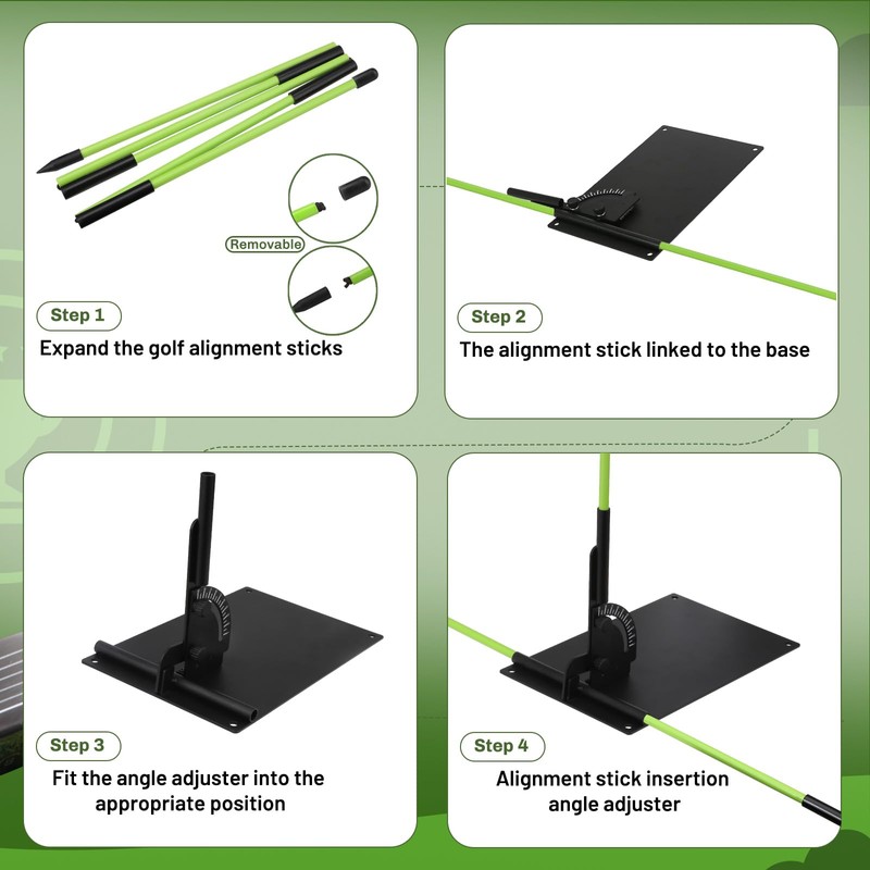 Feroca Upgraded Golf Alignment Stick Holder with Anti-Tip Base, Golf