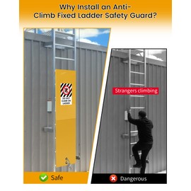 Anti-Climb Fixed Ladder Safety Guard, for Ladder Rungs 16" and Above