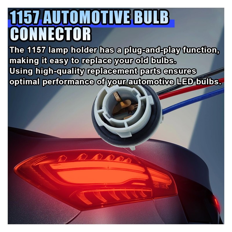 2PCS 1157 LED Bulb Socket Plug, Turn Signal, Brake Light,