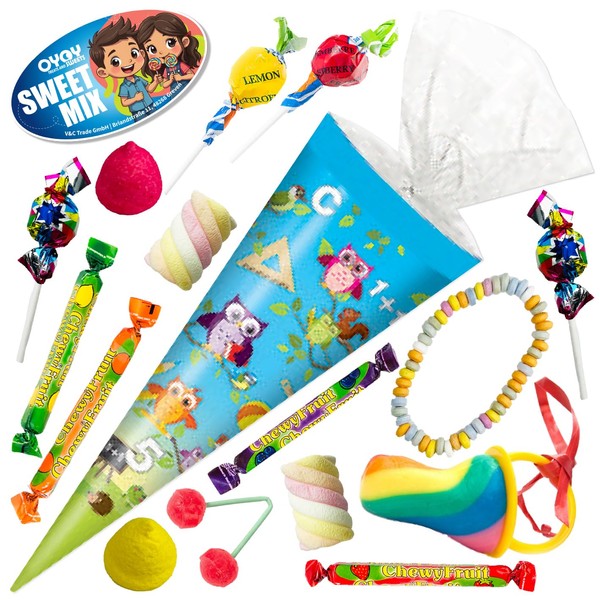 OYOY 22 cm School Cone Filled with Candy Mix I