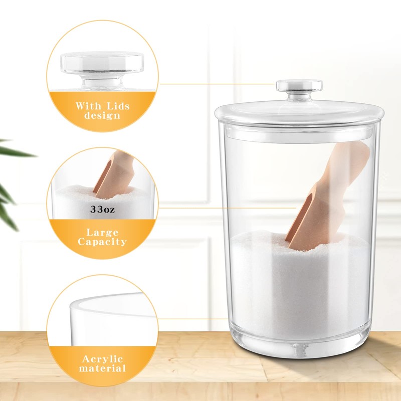 1000ML/33OZ Acrylic Bath Salt jar with Scoop Bath Salt Containers