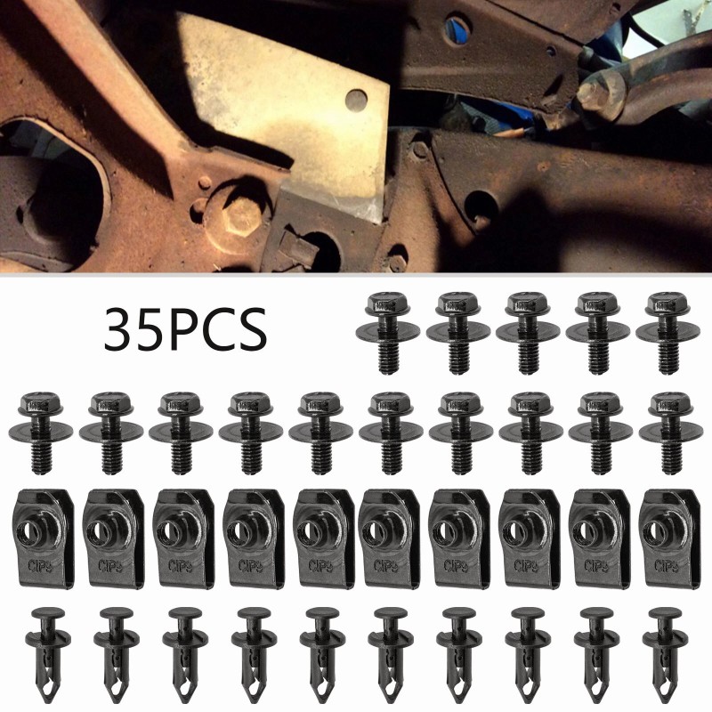 Unbranded For Dodge Truck Body Bolts U-nut Clips M6 Engine