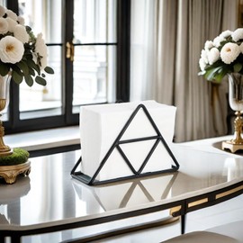 Triangle Napkin Holder Metal Napkin Stand Paper Napkin Holder Napkin Storage Organiser Kitchen Napkin Organiser for Kitchen, Table, Picnic (Black)