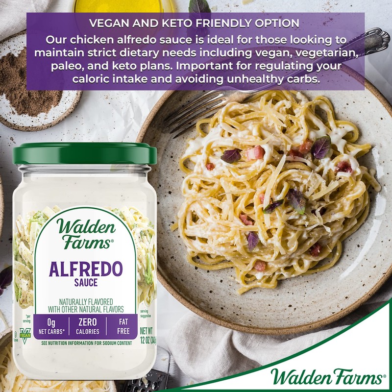 Walden Farms Alfredo Sauce – Zero Calorie, Sugar Free, Keto