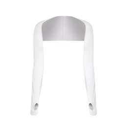 Women Cooling Shawl Arm Sleeve with Finger Hole, Comfortable & Breathable, Anti-UV, Ladies Sun Protection Cooler Shrug (White)