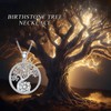 LONAGO Birthstone Tree of Life Necklace Silver Tree Pendant Necklace