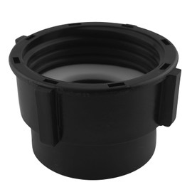 LQ Industrial Black Plastic IBC Valve Adapter with Sealing Rubber Ring 3 Inch Coarse Thread to 2 Inch Fine Thread