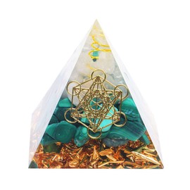 Handmade Orgonite Pyramid, 60mm Amethyst Crystal Sphere with Amethyst Natural Cristal Stone Orgone Energy Healing,Crystal Orgonite,Yoga Energy Generator Crystals