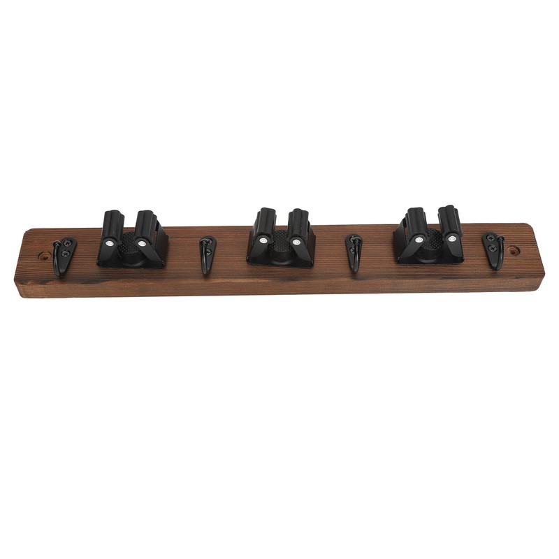 2pcs Mop Broom Holder 3 Positions 4 Hooks Wall Mount