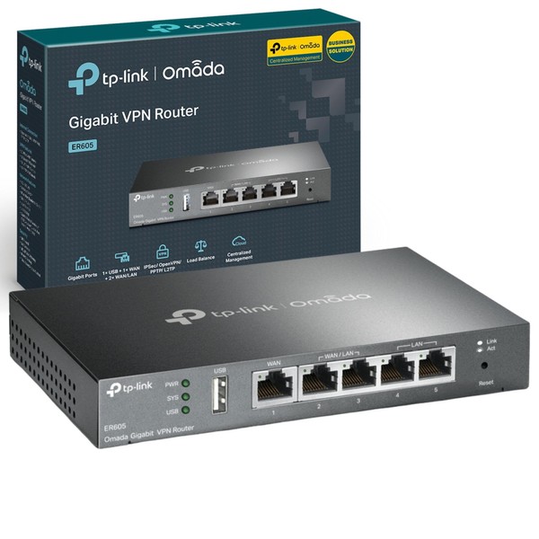 TP-Link SafeStream Busniess Gigabit Multi-WAN VPN Router, Supports IPsec/PPTP/L2TP, Up
