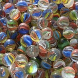 Mega Marble Pack of 500 Cat's Eye 12mm (1/2 inch) PeeWee Glass Marbles Multi Colors Cats Eye
