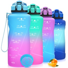 Niggeey Sports Water Bottle 500 ml, 700 ml, 1 L, 1.5 L, 2 L Drinking Bottle, Children Leak-Proof, BPA-Free Tritan Motivational with Time Marking, Sports Bottle for Children, School, Fitness, Gym