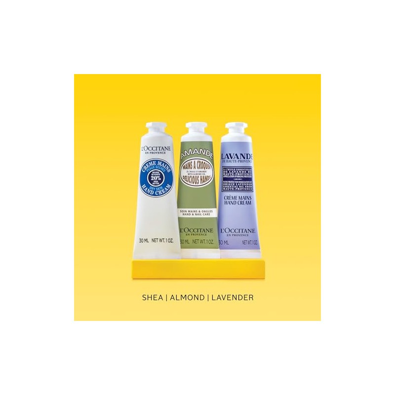 LOccitane Hand Cream Classics, 3-Piece Set of Moisturizing Hand Creams