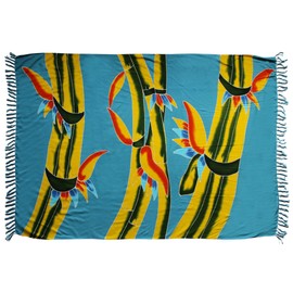 Sar67 Sarong Beach Towel Pareo Wrap Skirt Blue Bamboo Approx. 100 Models