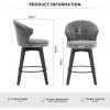 CinkeHome Swivel Counter Height Kitchen Dining Bar Stool Barstool Tufted
