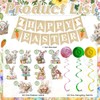 Easter Decorations Happy Easter Garland Banner with Egg Bunny Hanging