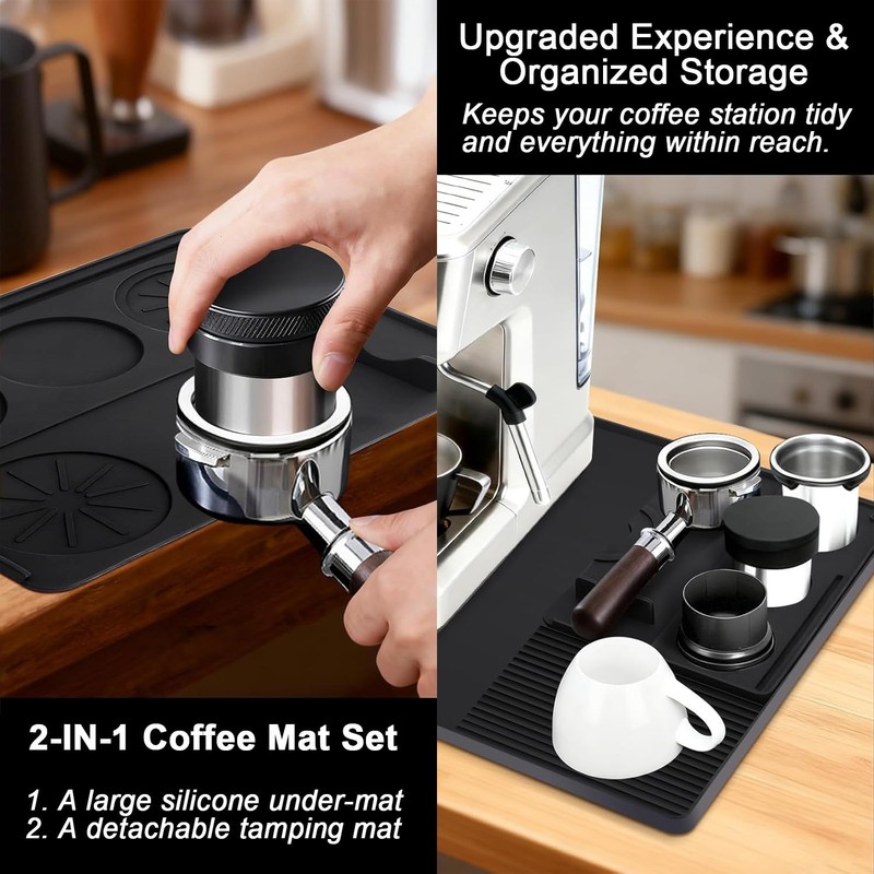 Silicone Coffee Mat for Espresso Machine, 24"x16" Large Bar Mat