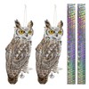 2PCS Reflective Owl Scarer Devices Plastic Owl Hanging Decoration Woodpecker