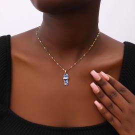 Evil Eye Necklace Gold Silver Evil Eye Pendant Necklace Lucky Jewellery Gifts for Women Teen Girls Best Friends Accessories Cristmas Gifts Idea for Women Men