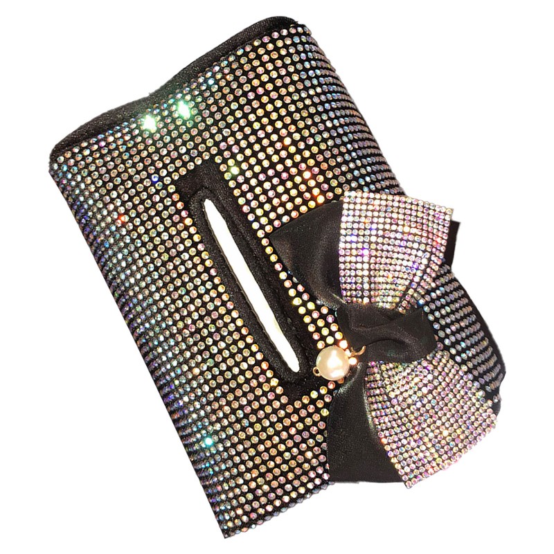 Rhinestones Car Tissue Holder Fashion Clip On Universal Backseat Tissue