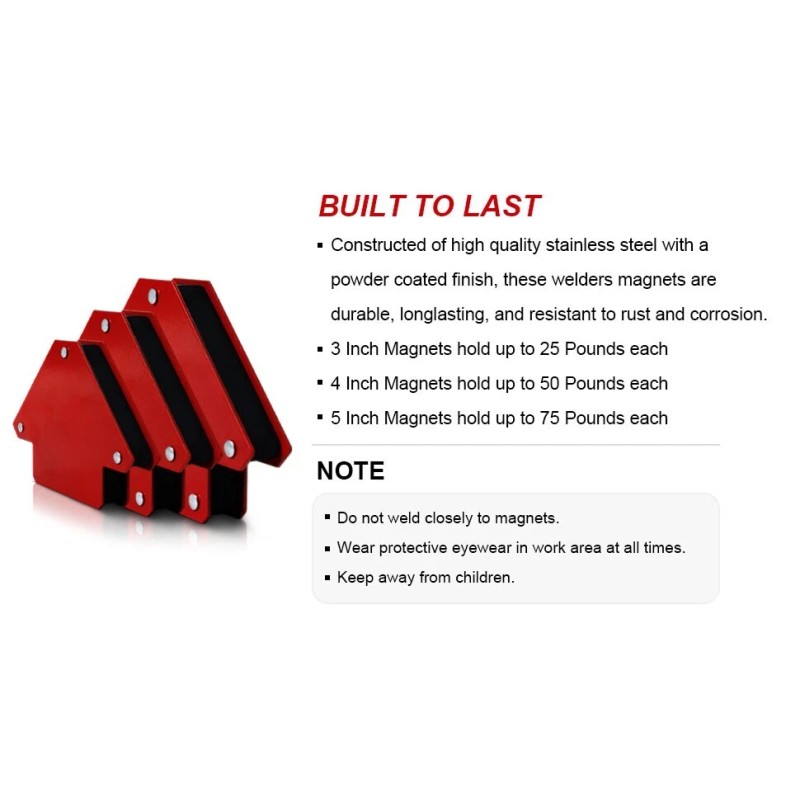 alflow Arrow Welding Magnet 6pcs,5" Magnets Welding Clamps and Holding