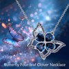 YAFEINI Butterfly Necklace Sterling Silver Clover Pendant Animal Necklace Butterfly