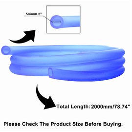 New Olym 0.2''x78''(5mm x 2m) Universal Fuel Vent Line Hose Petrol Gas Oil Tube Pipe Repleacment for ATV Dirt Bike Go Kart Moped Pocket Bike Blue