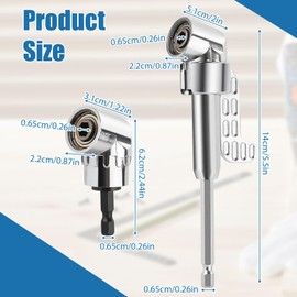 SuQurtom 2pcs 105 Degree Right Angle Drill Adapters Kit – Long & Short Metal Drill Bit Holder, 1/4” Hex Screwdriver Attachment Extension for Tight Spaces, Home & Workshop Use (Drill Accessories)