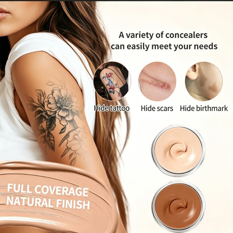 Tattoo Cover Up Makeup Waterproof – 2 Color Concealer for